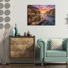 Charming Mediterranean Village Canvas Wall Art Sunset Seascape Home Decor