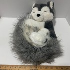 Fao Schwarz Sleeping Husky Plush Stuffed Animal Grey White Dog 59781a25135