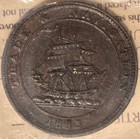 Nova Scotia 1813 Halfpenny Token  Breton 965  Ns-21a3 Iccs Ef45