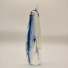 V Nason Murano Blue And Vaseline Uranium Glass 10  Penguin Figurine