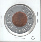 Encased Lincoln 1957 Penny - Elect Kowal Mayor - Good Luck