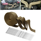 2  X50ft Roll Titanium Header Turbo Pipe Manifold Exhaust Heat Wrap Tape 10 Ties