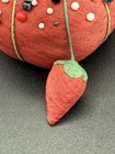 Vintage Tomato With Dangling Strawberry Pin Cushion With Pins And Needles