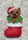 Yorkshire Terrier Dog Christmas Stocking Ornament