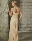 Elegant Chiffon Mother Of The Bride Dresses Long Sleeves Champagne Appliques
