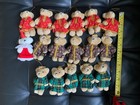 Vintage Teddy Bear Christmas Tree Ornaments Plush 4  Tan  lot Of 16    1 White