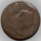 1795 Liberty Cap Large Cent - Plain Edge  s-76b  - Damage - Us 1c Copper Coin
