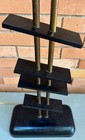 Vintage Mcm Black Acrylic Plastic Brass Lamp Mid Century Modern Lighting 1950s