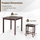 5 Pcs Bar Table Set Square Dining Table   4 Pvc Leather Upholstered Bar Stools