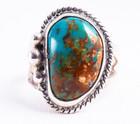 Vintage Native Navajo 925 Sterling Silver Royston Turquoise Ring Size 4 75