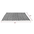 6x9 Ft Waterproof Outdoor Rug Outdoor Plastic Straw Rug Carpet Black   White