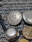 Vintage Lot Of Brass   Metal Buttons   13 Misc    0325