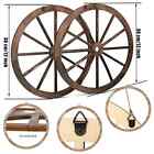 2 Pack Wooden Decorative Vintage Wood Garden Wagon Wheel Wall Decor