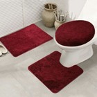 3pcs Bath Mats Set Soft Carpet Bathroom Decor Rug Non-slip Toilet Cover Mat