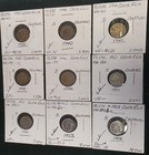 Lot Of 9 Costa Rica 5 Centimos Coins 1938-1958