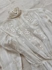 Victorian Edwardian Antique True Vintage White Cotton Blouse Resale Womens Xxs