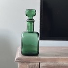Empoli  Green Glass Decanter Bottle Vintage Mid-century Modern 1960 s 10 5   