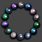 Rainbow Obsidian 12mm Beads Stretch Bracelet Healing Protection Gift For Man