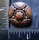 1   Vtg Antique Metal Button 3d Raised Flower Brass Round Nice