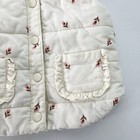 Aspen Kids Corduroy  Quilted Vest Girls 12 Months Cream Floral Puffer Snap Close