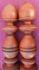 Antique Set  2 Salvaged Beautiful Furniture Posts Or Acorn Finials 22  Tall