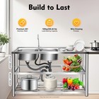 Stainless Steel Kitchen Sink Commercial Utility   Prep Sink W  Faucet Drainboard