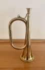 Brass brass-toned Bugle With Chained Mouthpiece 10  Decor Display