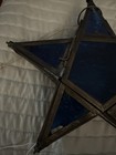 Vintage Moravian Star Lantern Vibrant Bluebrass Candle Holder 1990   s 12 X 12 X 3