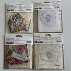 Vtg Bucilla Silk Embroidery Kits Pins  Lot 4 Brooches  1 Barrette  1 Pendant