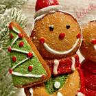 Christmas Gingerbread Couple Set 7    Resin Figurine Decor Glittery Holiday