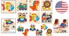 Durable Wooden Puzzles For Toddlers 3-4 - 6 Animal Designs   Safe Learning Fun