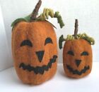 Creative Co-op Wool Felt Jack-o-lantern Pumpkin Figurine Pick Lg-8 h Or Sm 5 5 h