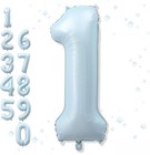 Big Number 1 Balloons  Light Matte Sky Blue Foil 1 Balloon Numbers 40 Inch  G   