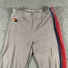 Aviator Nation Kids Side 5 Stripe Sweatpants Size 14 Gray Pull On Made In Usa