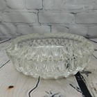 Vintage Crystal Clear Cut 7  Inch Cigar Cigarette Ashtray Large W  3 Dimples