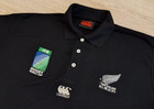 Vintage New Zealand All Blacks Rugby World Cup Polo T-shirt Canterbury