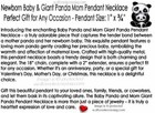 Giant Panda Mom   Cute Newborn Baby Necklace Zoo China Bear Jewelry Love Gift 