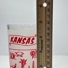 Vintage Kansas State Souvenir Glass White Frosted