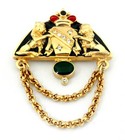 Giovanni Torlonia Signed Family Crest Brooch Heraldic Lion Coat Of Arms Cabochon