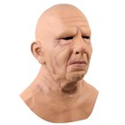 Realistic Old Man Mask     Bald Human Face Mask With Wrinkles  Full Head  Hallowee