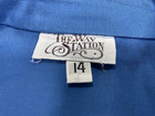 Vintage Dress Size Large 14 Blue Modest The Way Station Shirt Waist 70s 80s