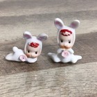 Vintage Pixie Rabbit Bunny Figurine Set Of 2 Japan