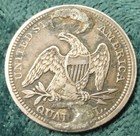 Seated Liberty Silver Quarter Love Token  United States Of America 25c Coin