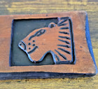 Vintage Karibu Wood Sign Hand Carved Welcome Lion Safari Wall Hanging Plaque