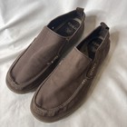 Crocs Walu Slip On Men 12 Canvas Brown Loafer Comfort Casual Shoes Beach Coastal