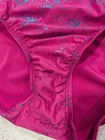 Cute Gk Elite Gymnastics Dance Leotard Adult Medium Magenta Teal Swirls Defect
