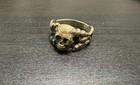 Antique Very Old Georgian victorian Memento Mori Brass Ring-skull-18th 19th C