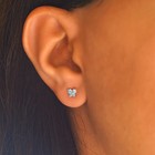 14k Yellow Gold Blue Cz Butterfly Stud Earrings Screw Back Real Gold
