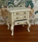 Vintage Miniature Side Table Dollhouse Furniture Hand-painted Floral Design