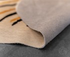 Real Cowhide Rug Wild Zebra Printed Brown Stripes On Beige  -  Size 6x7 